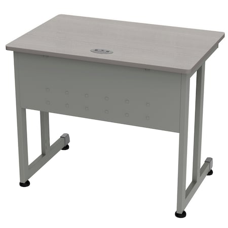Linea Italia Computer Desk for Small Spaces, 36 inW x 24 inD x 30 inH, Gray/Ash ZUD139